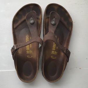 Birkenstocks brown gizeh 39 regular width